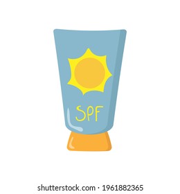 Sun cream. Isolated on white background. Vector illustration.