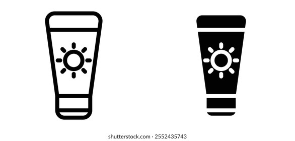 Conjunto de Vector de icono de delineador de crema solar.