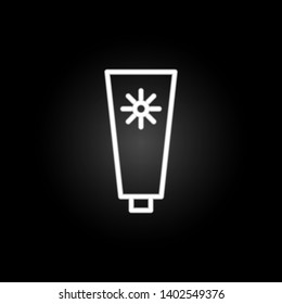 Sun cream neon icon. Elements of summer set. Simple icon for websites, web design, mobile app, info graphics
