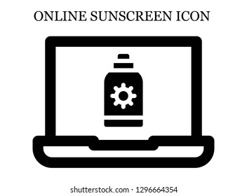 Sun cream search icon. Editable Sun cream search icon for web or mobile.