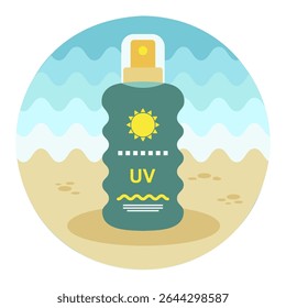 Sun Cream in Spray vector icon. Beach. Summer. Summertime. Vacation, eps 10