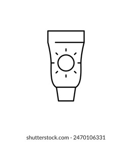 diseño de Vector de contorno delgado de crema solar bueno para Sitio web y App móvil