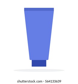 Sun cream in tub vector flat material design object. Isolated illustration on white background.