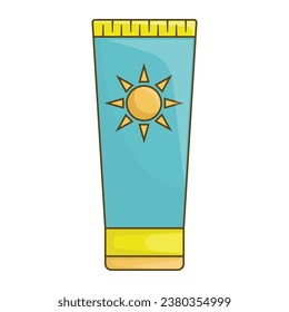 sun cream tube over white background. colorful design. vector illustration