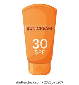 Sun cream tube. Sunscreen vector illustration isolated on white background.