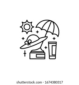 Sun, cream, umbrella, hat icon. Simple line, outline vector elements of luxury life for ui and ux, website or mobile application