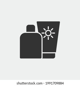 Sun cream vector icon illustration sign