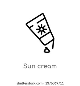 sun cream vector line icon. Simple element illustration. sun cream outline icon from summer concept. Can be used for web and mobile