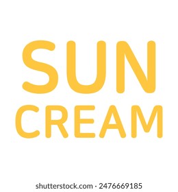 crema solar en color amarillo, diseño de Vector plano