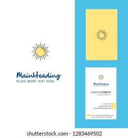 Sun Creative Logo and business card. vertical Design Vector