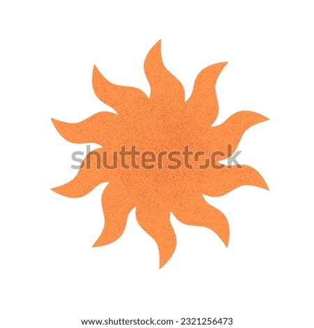 Sun creative sign textured vector illustration. Summer and good weather symbol.  Isolated ethnic element.