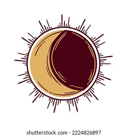sun and crescent moon astrology icon