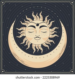sun and crescent moon icon