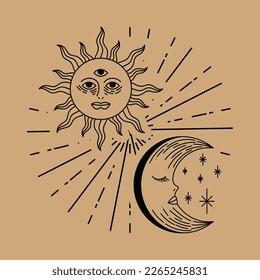 sun and crescent moon icons