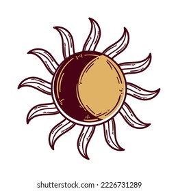 sun and crescent moon symbol