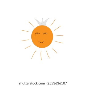 the sun with a crown on a white background