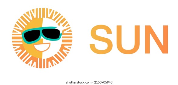 Sun cryptocurrency with symbol SUN logo with typography. Crypto logotype vector illustration of digital currency brand. 