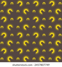 Sun cunning trendy multicolor repeating pattern vector illustration background design