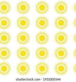 Sun with curled rays. Bright shining day-star with spiral sunbeams. Vector cartoon pattern for spring or summer design. Also can be used to depict solar activity, magnetic storm, sunny weather.