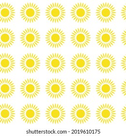 Sun with curled rays. Bright shining day-star with spiral sunbeams. Vector cartoon pattern for spring or summer design. Also can be used to depict solar activity, magnetic storm, sunny weather.