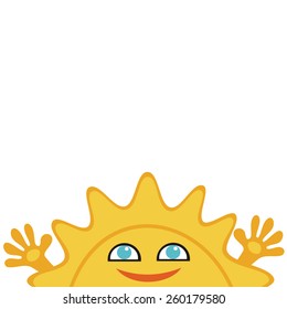 Sun cute cartoon vector illustration