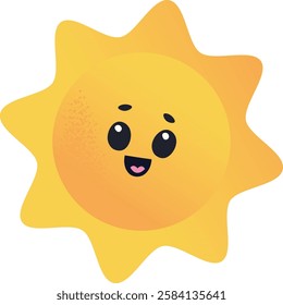 Sun Cute Character Vector Illustration