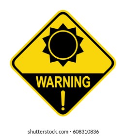 Sun danger sign, symbol
