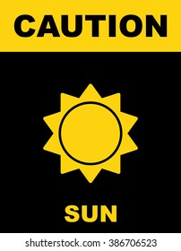 Sun Danger sign . Vector illustration