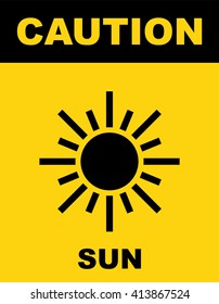 Sun Danger sign . Vector illustration