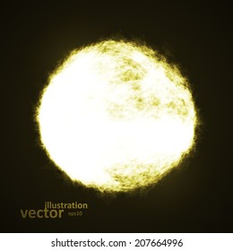 Sun in dark space, futuristic art illustration eps10