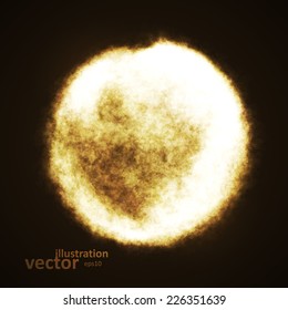 Sun in dark space, futuristic art illustration eps10