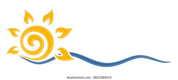 A sun dawn symbol in the sea.
