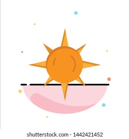 Sun, Day, Light Abstract Flat Color Icon Template