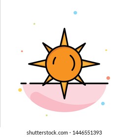 Sun, Day, Light Abstract Flat Color Icon Template
