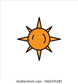 Sun, Day, Light  Flat Color Icon. Vector icon banner Template. Vector Icon Template background