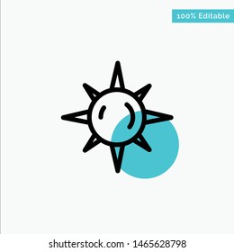 Sun, Day, Light turquoise highlight circle point Vector icon. Vector Icon Template background