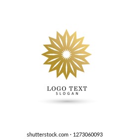 Sun Decorative Logo. Symbol & Icon Vector Template.