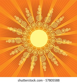Sun in decorative style