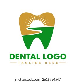 Sun logotipo dental Projeto Vetor Criativo