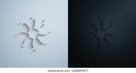 sun, desert paper icon with shadow effect vector illuistration design