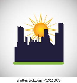 Sun design. city icon. summer concept
