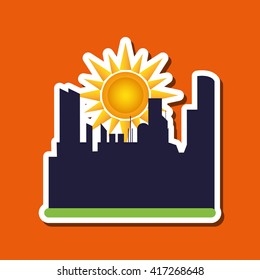 Sun design. city icon. summer concept