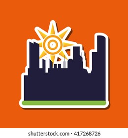 Sun design. city icon. summer concept