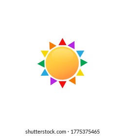 Sun design with colors LGBT community. Vector illustration.