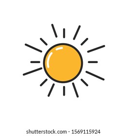 Sun Design Element of Isolated Modern Icon with Various Colored Symbol on White Background Style
