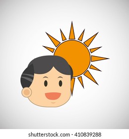 sun design, flat illustration