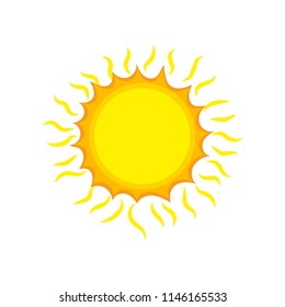 Sun design icon template. Sunlight and sunshine logo. Nature solar concept vector illustration