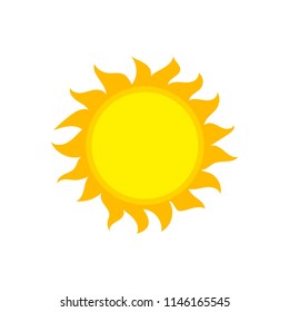Sun design icon template. Sunlight and sunshine logo. Nature solar concept vector illustration