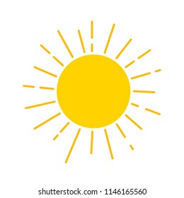 Sun design icon template. Sunlight and sunshine logo. Nature solar concept vector illustration