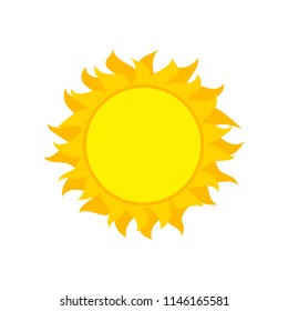 Sun design icon template. Sunlight and sunshine logo. Nature solar concept vector illustration